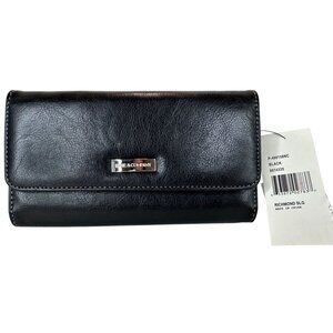 Nine‎ & Co Black Leather Wallet Full Size TriFold NEW OLD STOCK Vintage 90s Tags